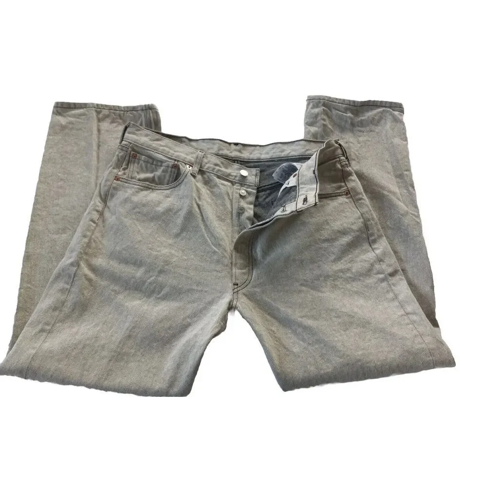 Vintage LEVI'S 501 XX Men's 38x32 Denim Jeans Straight Light Gray 80s 90s - Picture 4 of 16